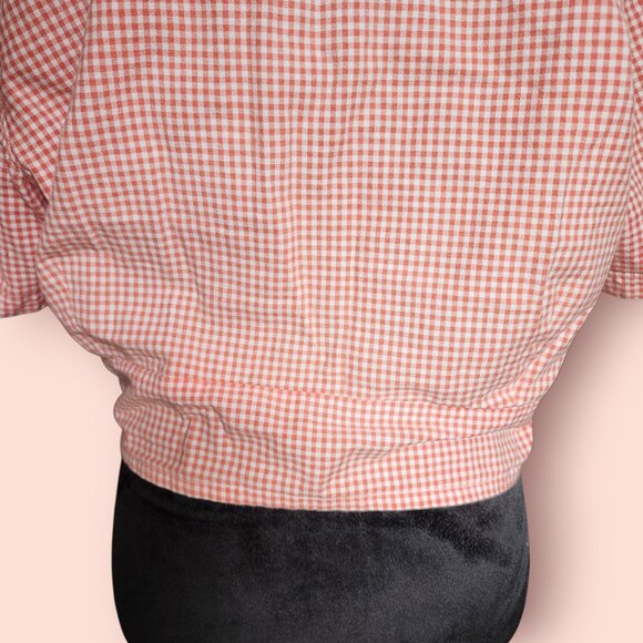 Vintage Jennifer Moore embroidered checkered gingham cropped button down shirt - Picture 7 of 9